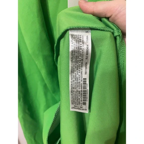 NWT Zara Wrap Mini Dress Women Medium Green Sleeveless Shawl Collar Side Tie - Picture 6 of 9